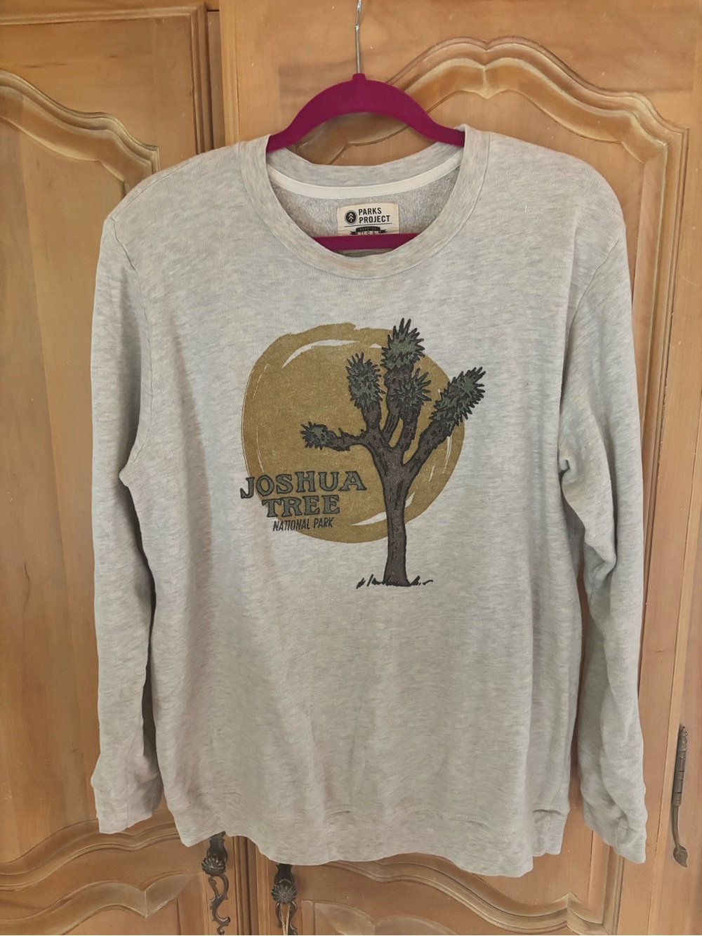 Parks Project Men’s Medium Joshua Tree Graphic Long Sleeve Tee - Light Gray